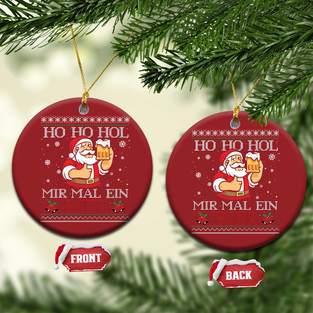 Funny Mexican Santa Drinking Christmas Ornament Ho Ho Hol Mir Mal Ein Bier Hold Me A Beer Xmas Party TS02