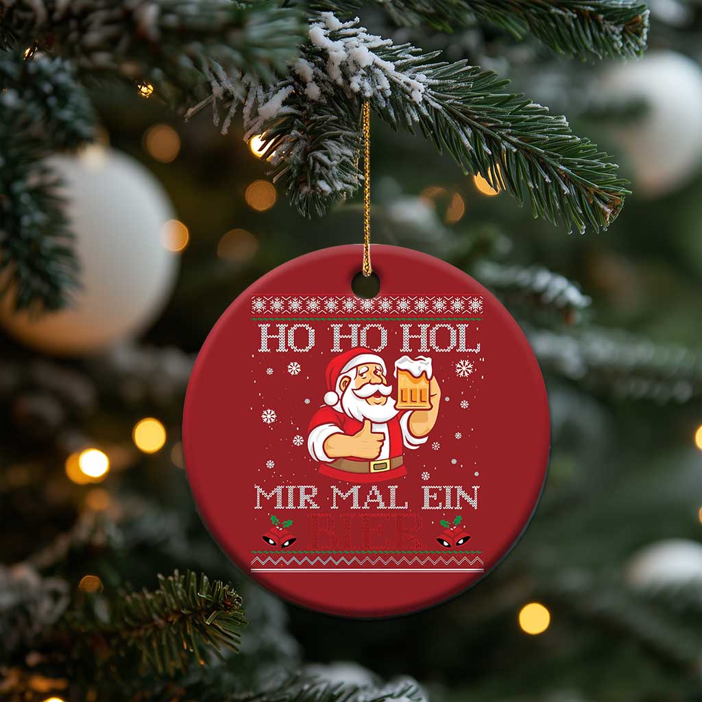 Funny Mexican Santa Drinking Christmas Ornament Ho Ho Hol Mir Mal Ein Bier Hold Me A Beer Xmas Party TS02