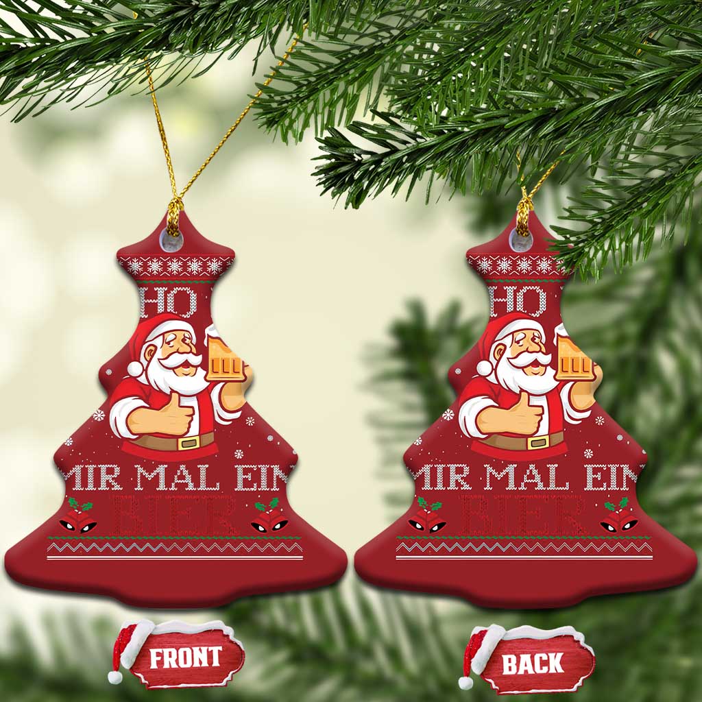 Funny Mexican Santa Drinking Christmas Ornament Ho Ho Hol Mir Mal Ein Bier Hold Me A Beer Xmas Party TS02