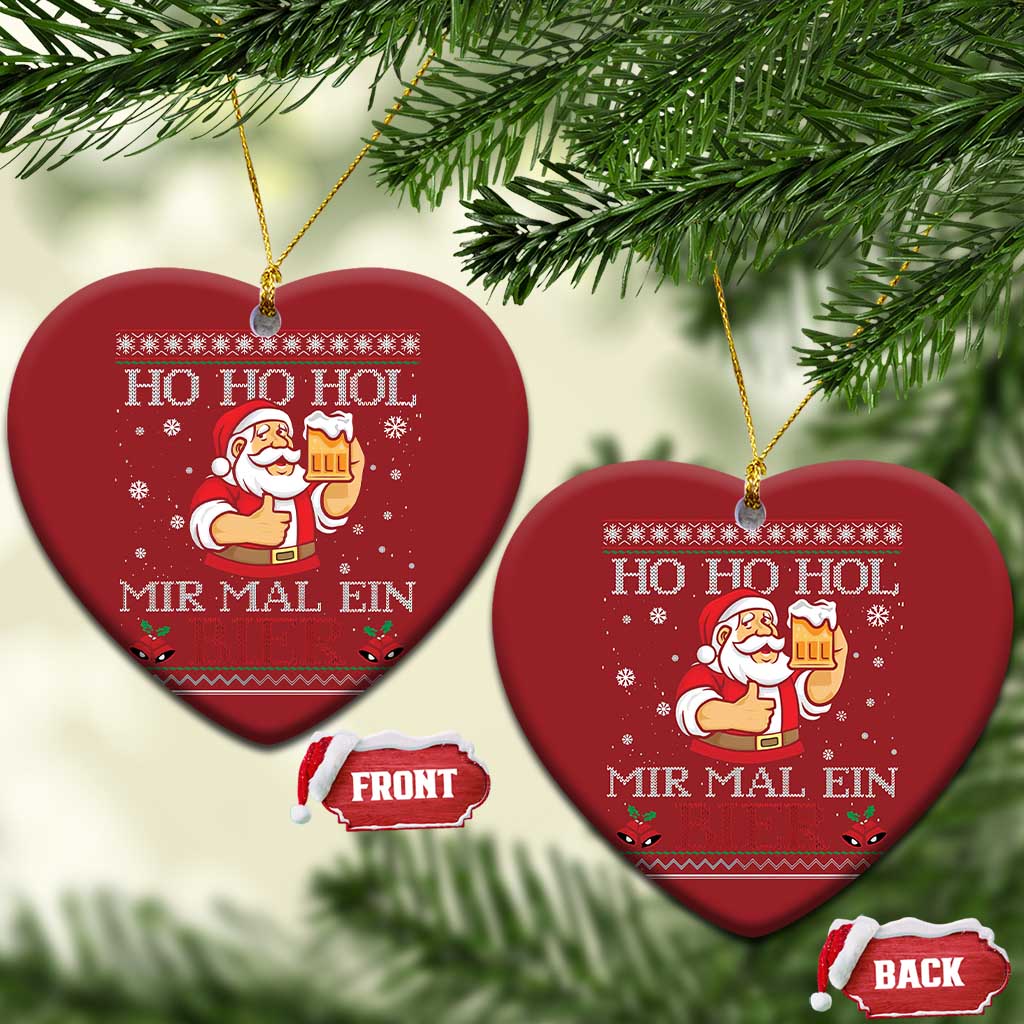 Funny Mexican Santa Drinking Christmas Ornament Ho Ho Hol Mir Mal Ein Bier Hold Me A Beer Xmas Party TS02