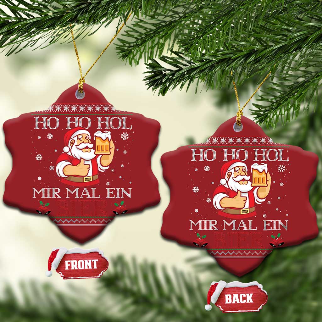 Funny Mexican Santa Drinking Christmas Ornament Ho Ho Hol Mir Mal Ein Bier Hold Me A Beer Xmas Party TS02