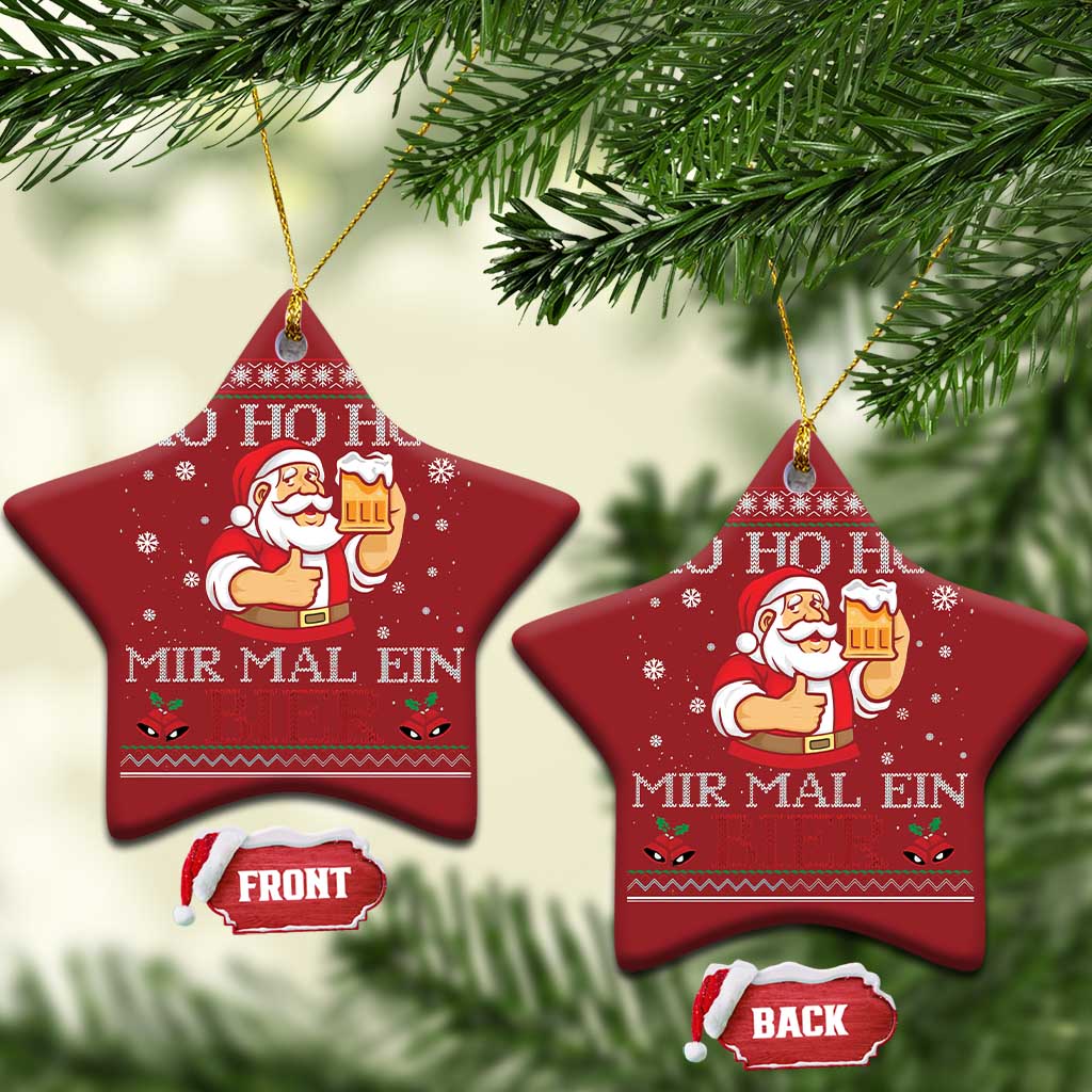 Funny Mexican Santa Drinking Christmas Ornament Ho Ho Hol Mir Mal Ein Bier Hold Me A Beer Xmas Party TS02