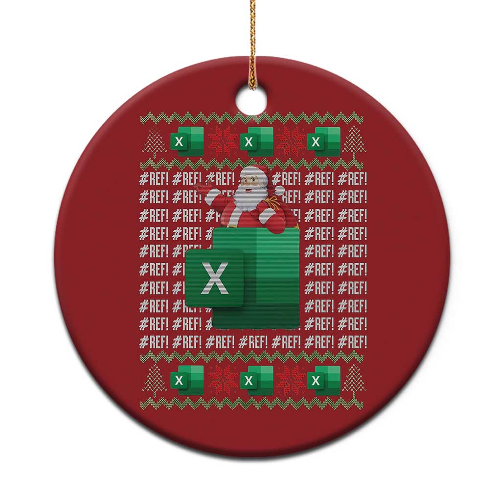 Funny Xmas Accountant Christmas Ornament Excel REF Error Spreadsheet Santa Gift TS02