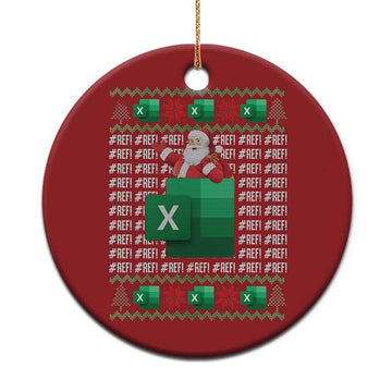 Funny Xmas Accountant Christmas Ornament Excel REF Error Spreadsheet Santa Gift TS02