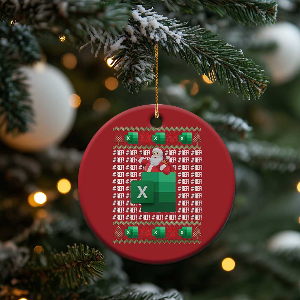 Funny Xmas Accountant Christmas Ornament Excel REF Error Spreadsheet Santa Gift TS02