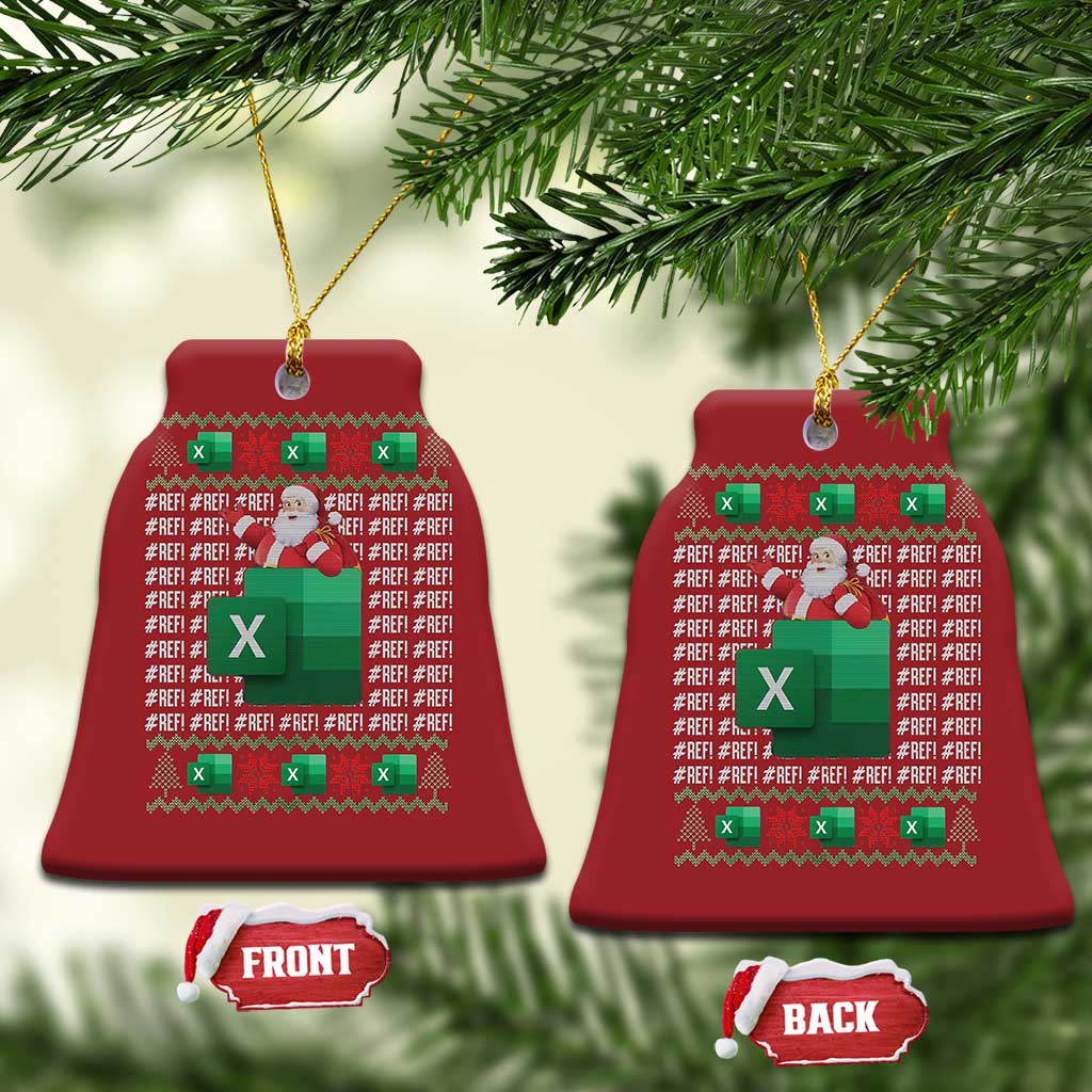 Funny Xmas Accountant Christmas Ornament Excel REF Error Spreadsheet Santa Gift TS02