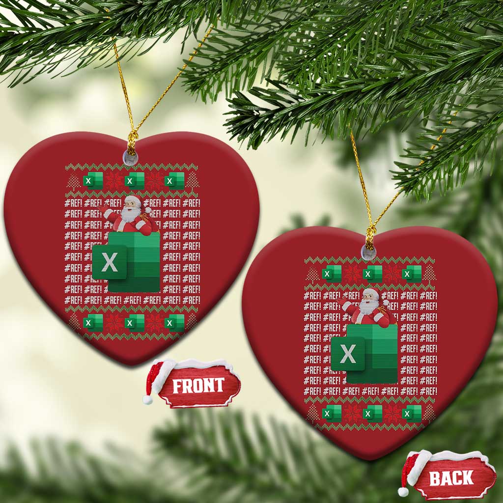 Funny Xmas Accountant Christmas Ornament Excel REF Error Spreadsheet Santa Gift TS02