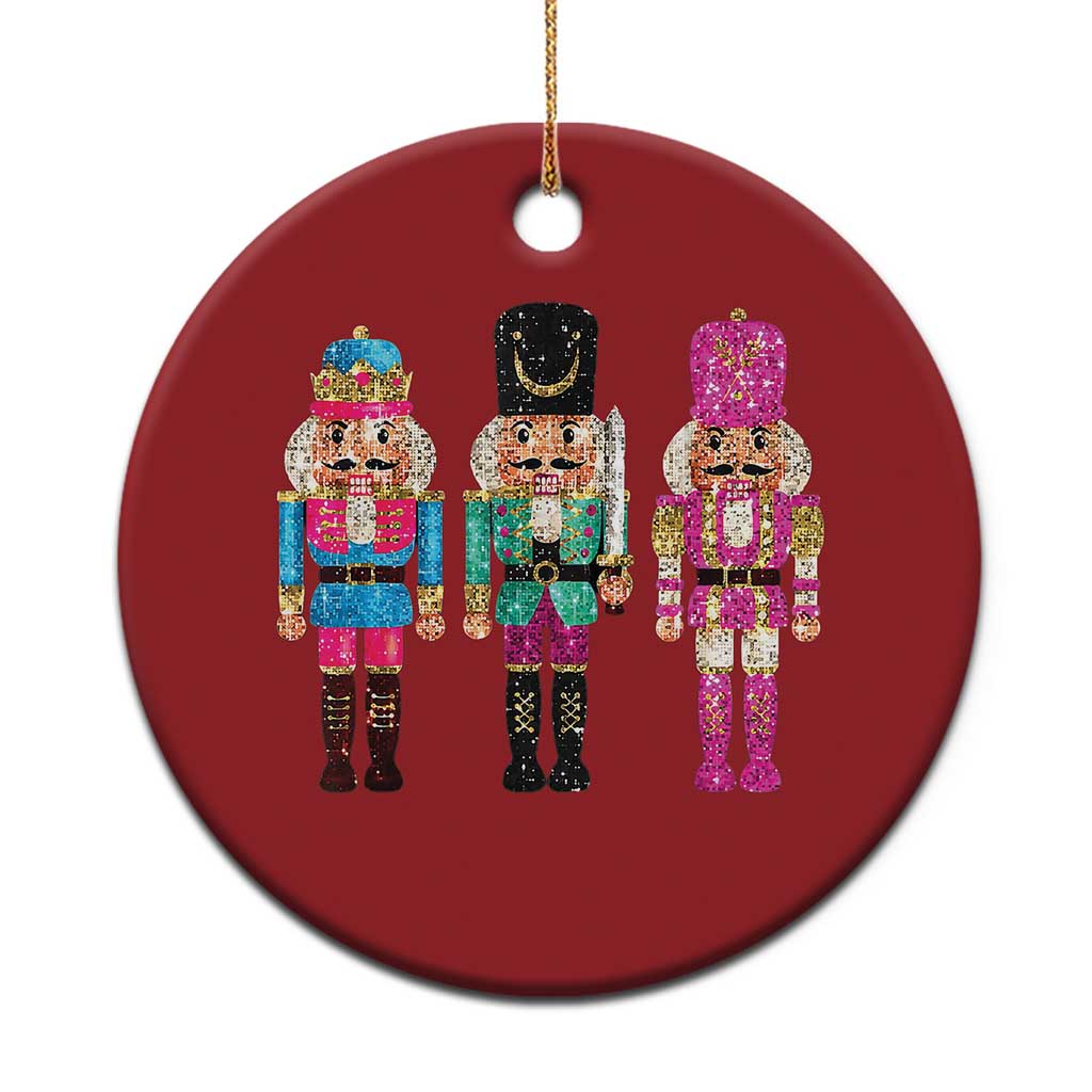 Xmas Nutcracker Christmas Ornament Sequin Sparklle Festive Xmas Vintage TS02