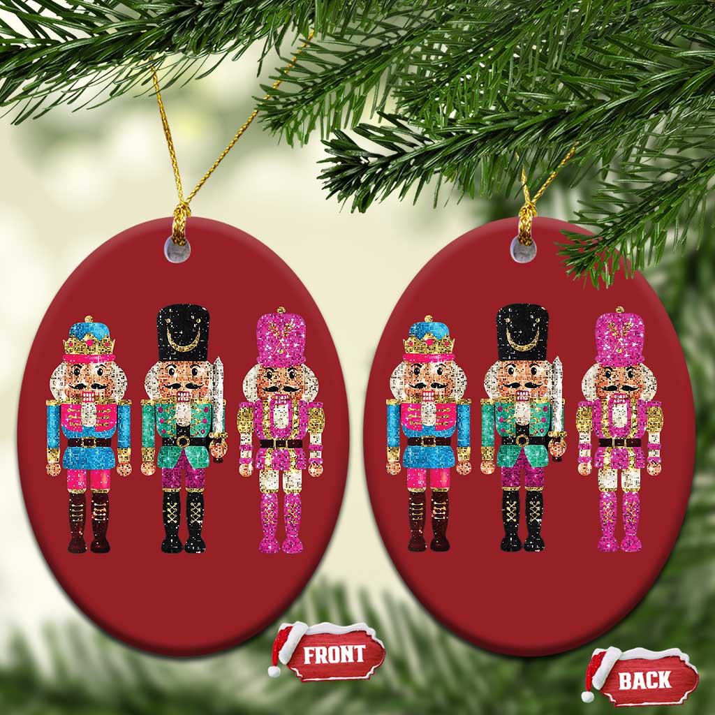 Xmas Nutcracker Christmas Ornament Sequin Sparklle Festive Xmas Vintage TS02
