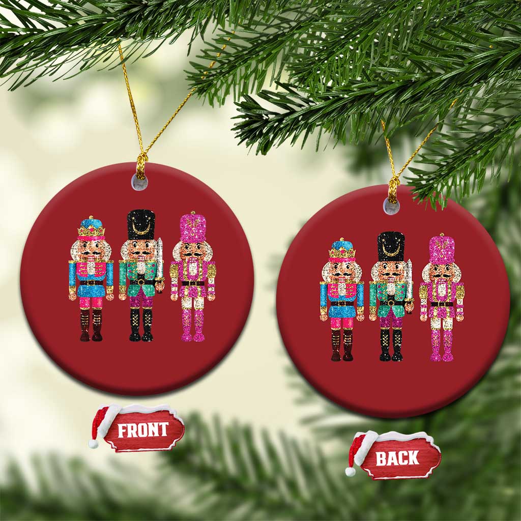 Xmas Nutcracker Christmas Ornament Sequin Sparklle Festive Xmas Vintage TS02