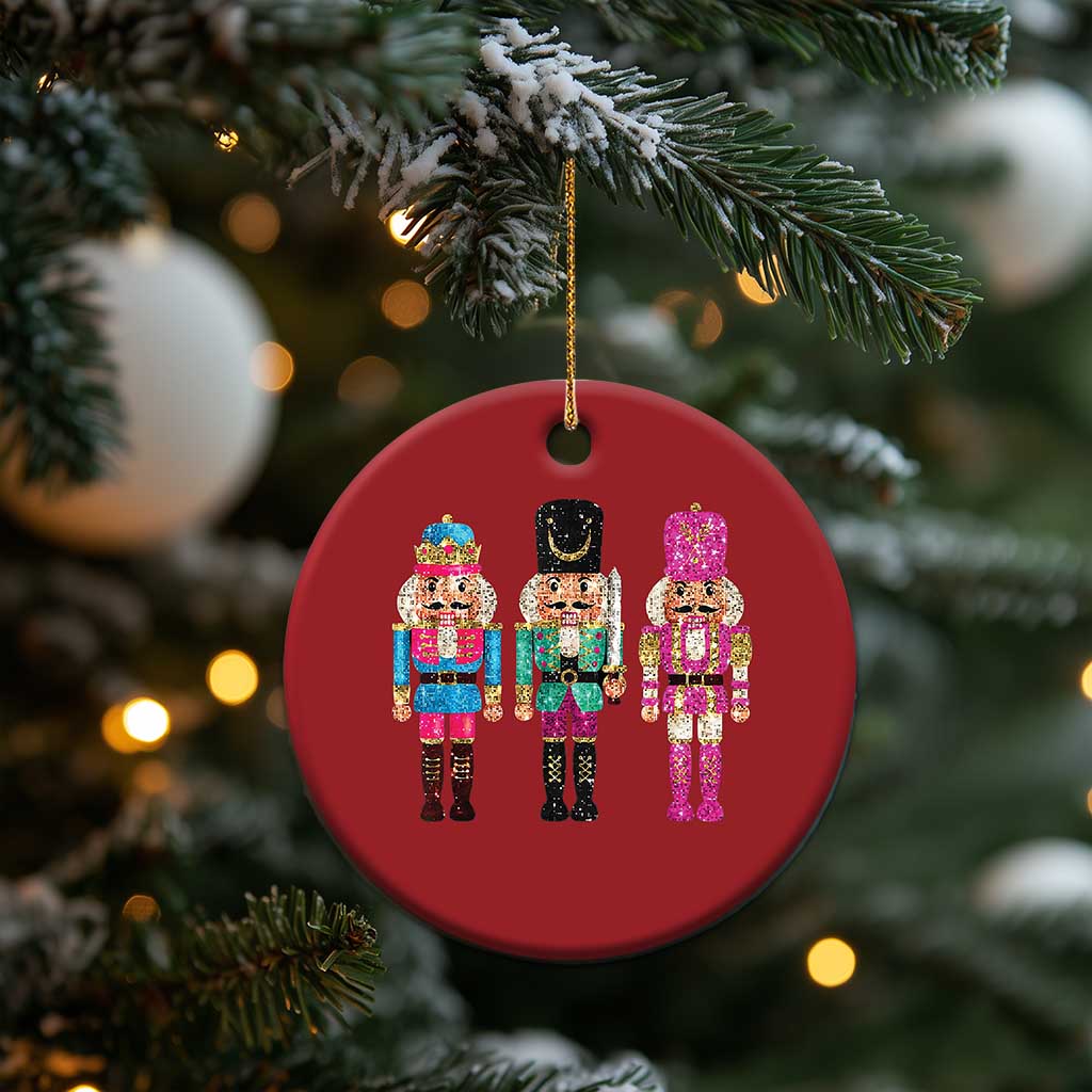 Xmas Nutcracker Christmas Ornament Sequin Sparklle Festive Xmas Vintage TS02