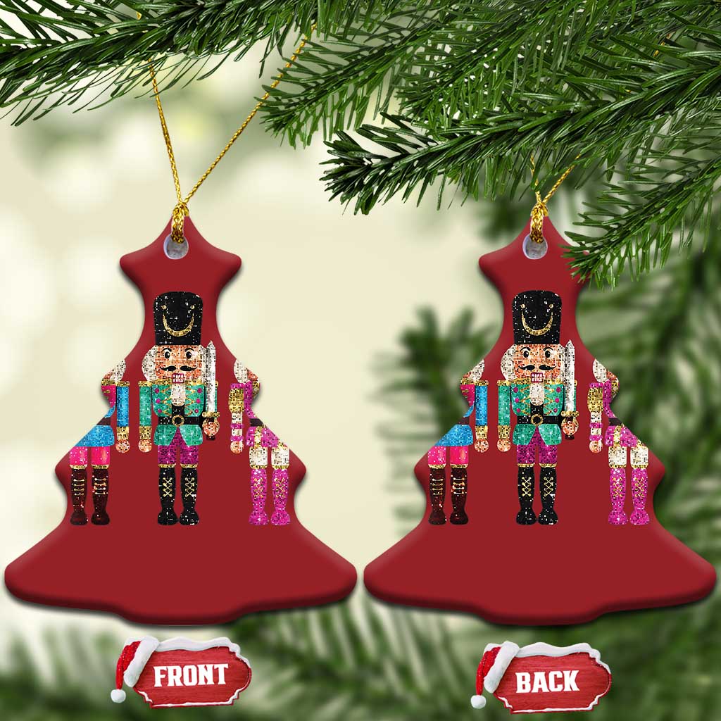 Xmas Nutcracker Christmas Ornament Sequin Sparklle Festive Xmas Vintage TS02