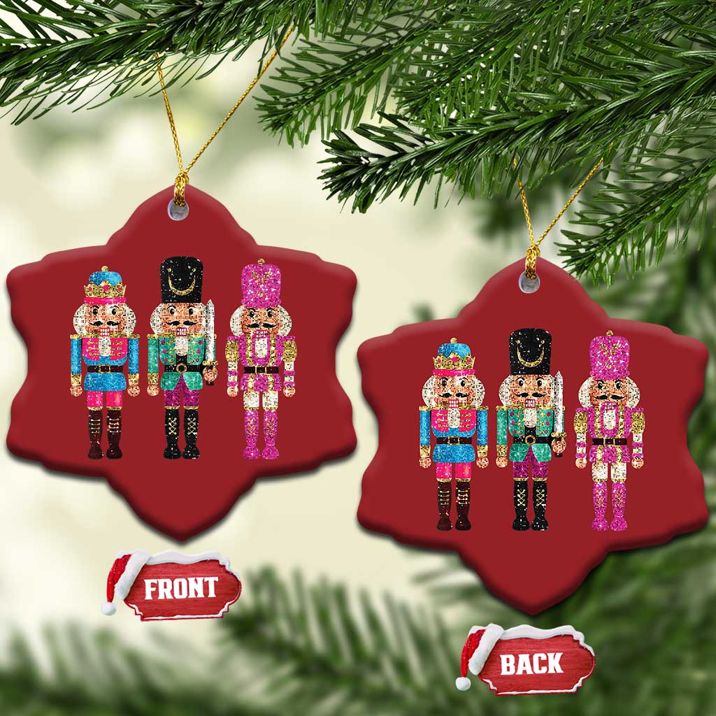 Xmas Nutcracker Christmas Ornament Sequin Sparklle Festive Xmas Vintage TS02