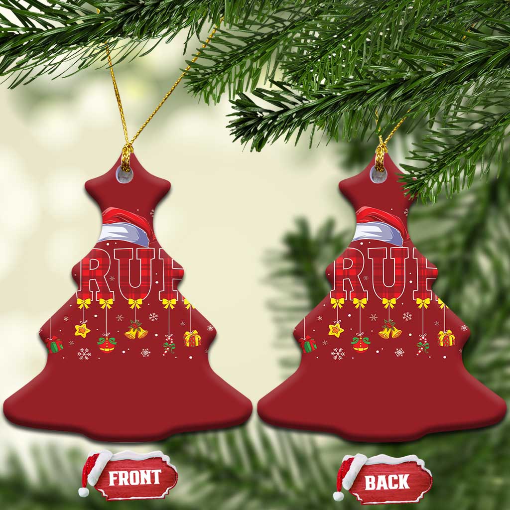 Xmas Bruh Christmas Ornament Red Plaid Retro Xmas Pajamas Matching TS02