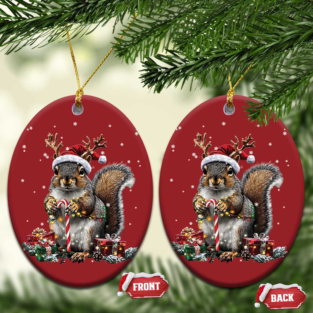 Xmas Squirrel Christmas Ornament Xmas Tree Lights Reindeer Santa Hat Pajamas TS02