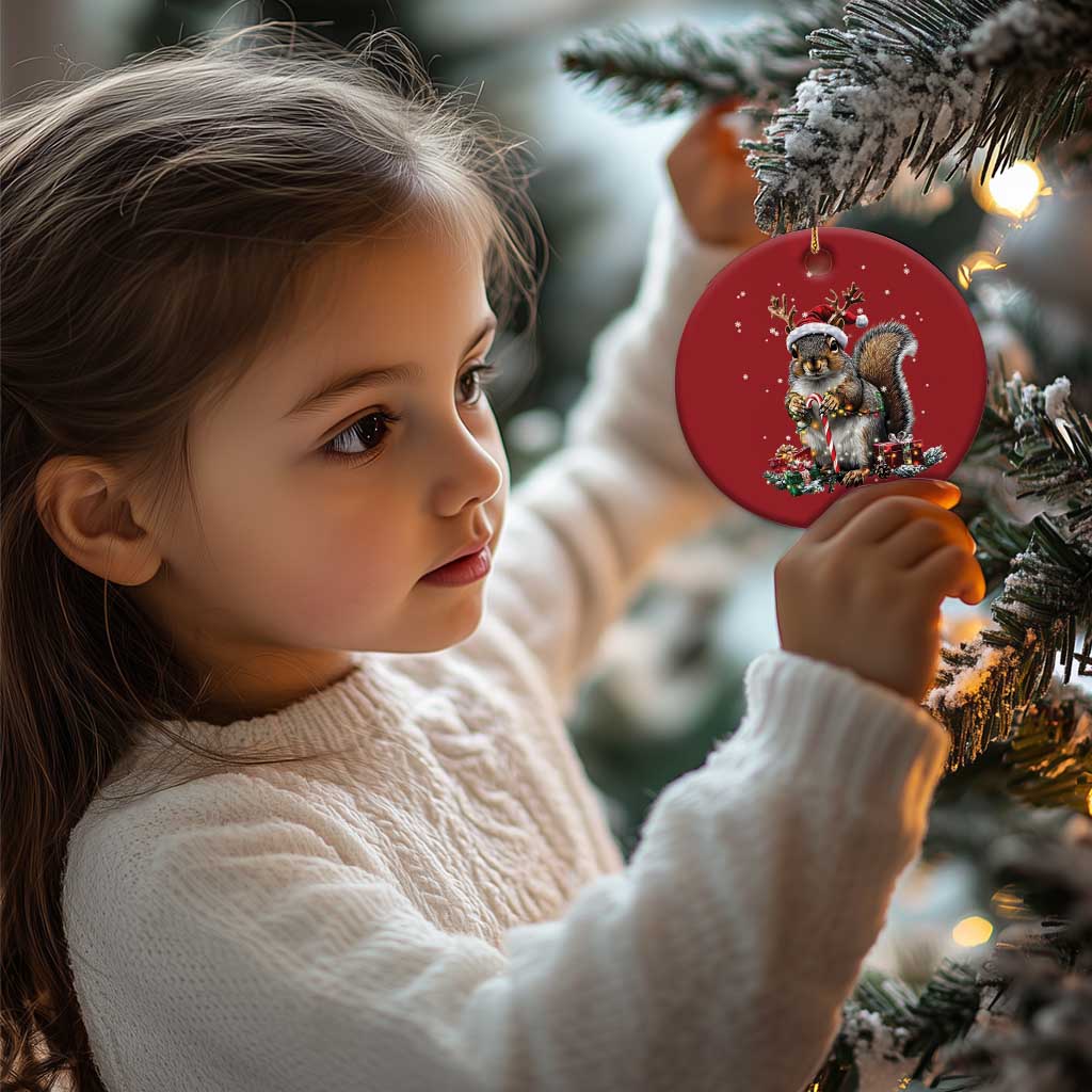 Xmas Squirrel Christmas Ornament Xmas Tree Lights Reindeer Santa Hat Pajamas TS02