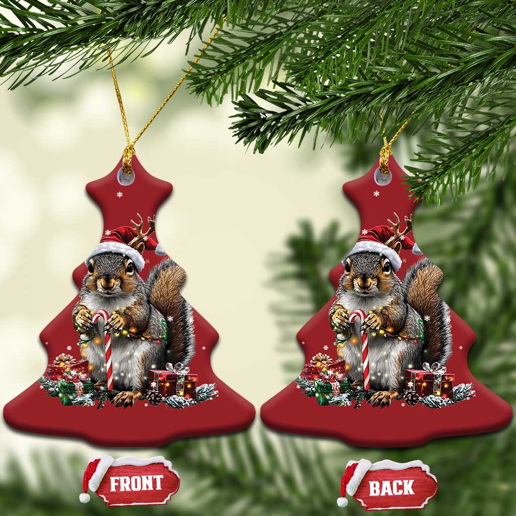 Xmas Squirrel Christmas Ornament Xmas Tree Lights Reindeer Santa Hat Pajamas TS02