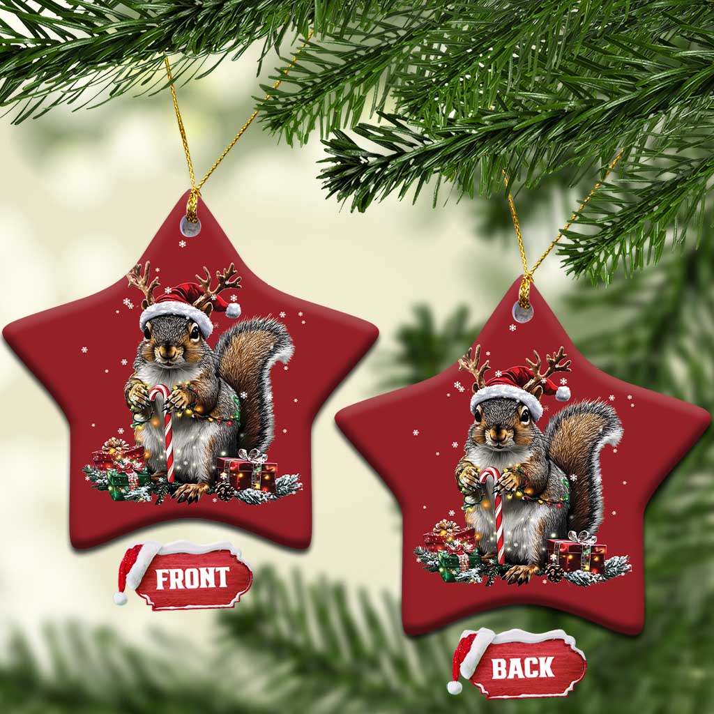 Xmas Squirrel Christmas Ornament Xmas Tree Lights Reindeer Santa Hat Pajamas TS02