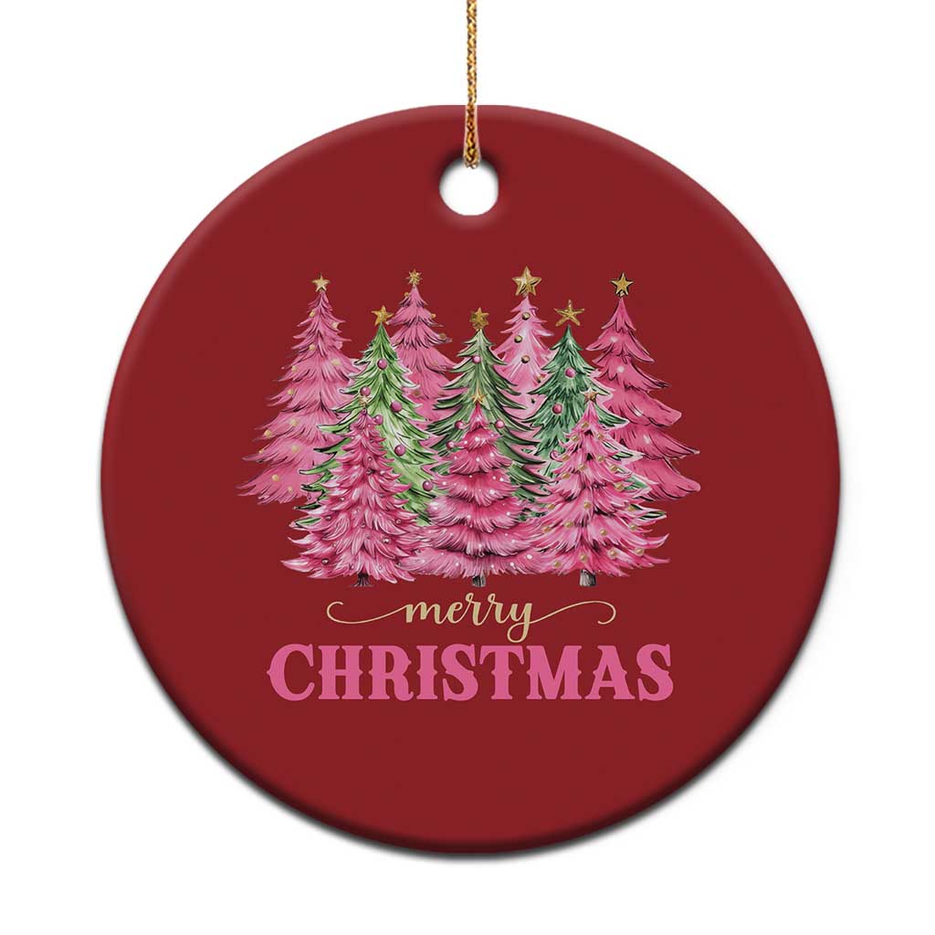 Pink Xmas Tree Farm Christmas Ornament Merry Xmas Ornaments Family Holiday Pajamas TS02