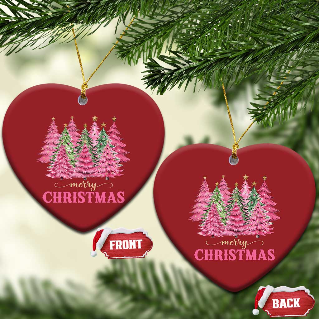 Pink Xmas Tree Farm Christmas Ornament Merry Xmas Ornaments Family Holiday Pajamas TS02