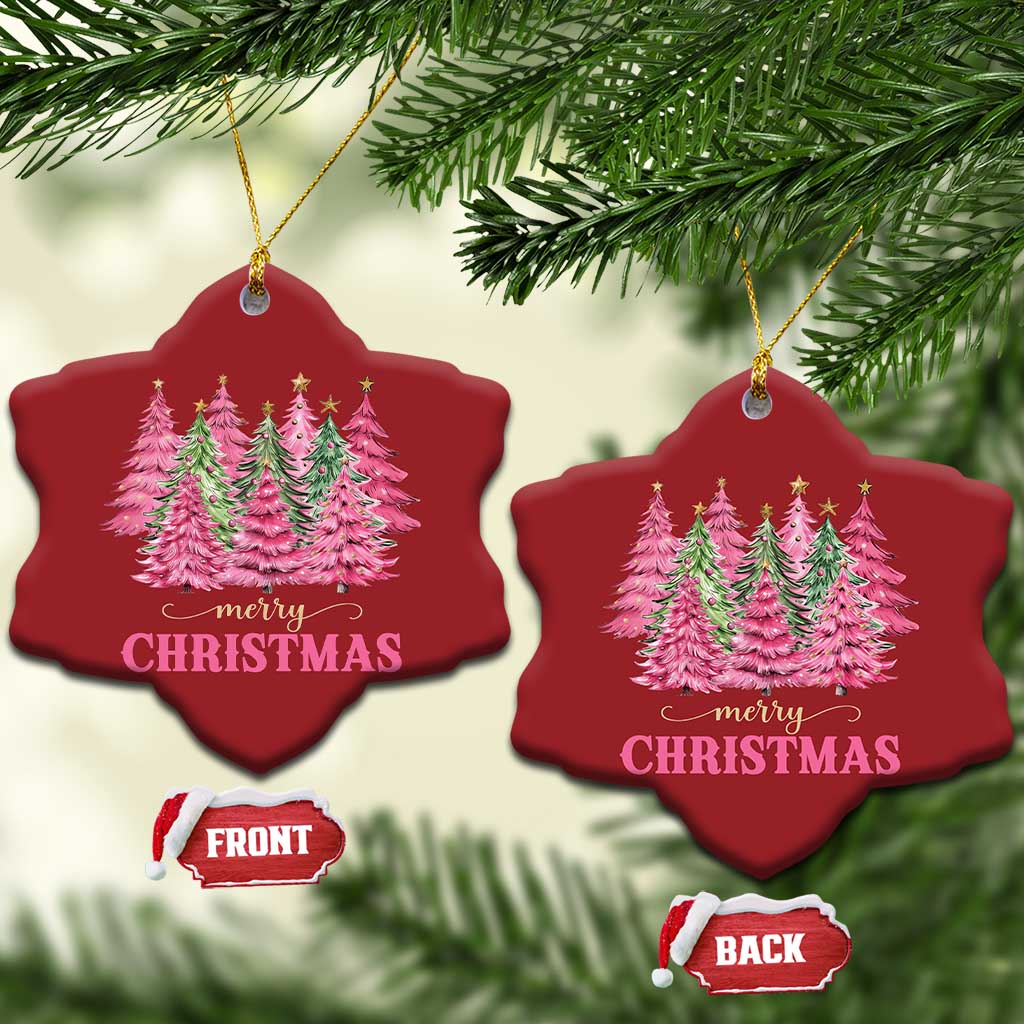 Pink Xmas Tree Farm Christmas Ornament Merry Xmas Ornaments Family Holiday Pajamas TS02