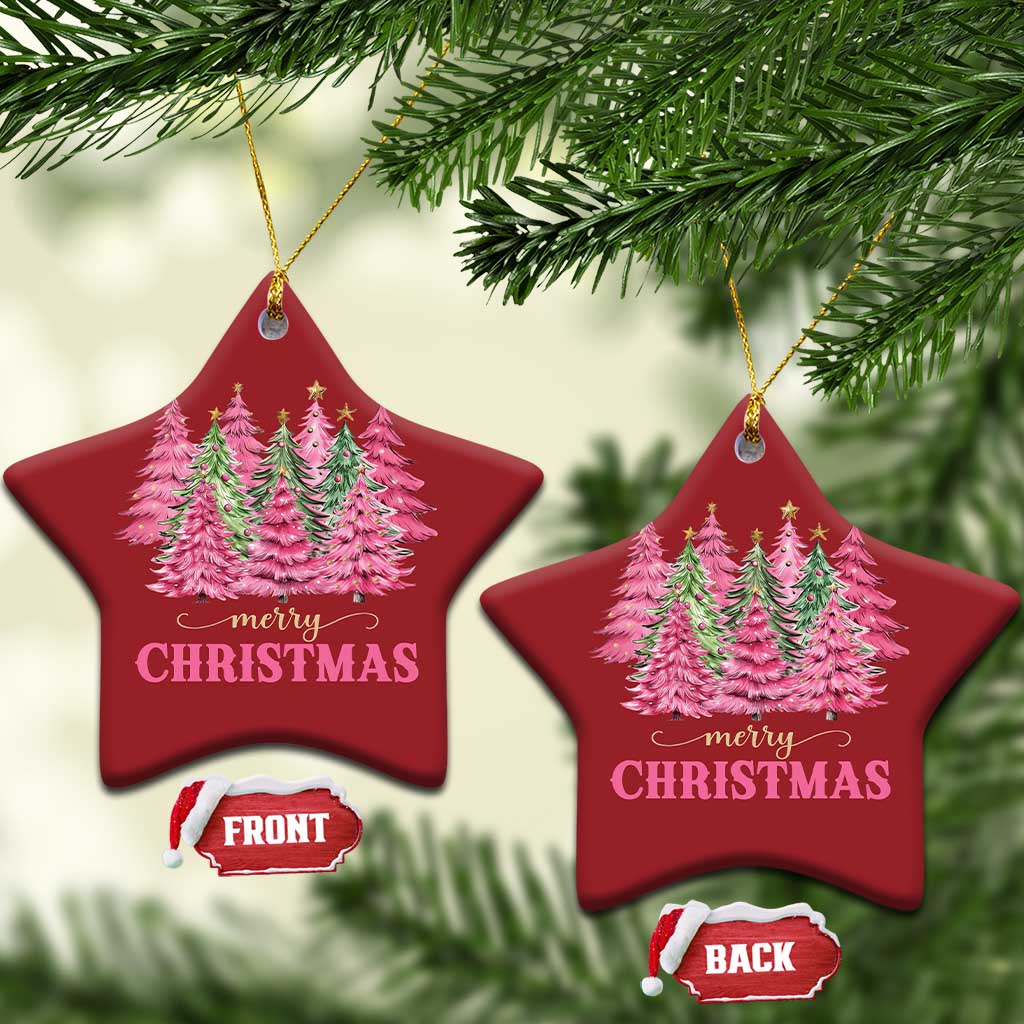 Pink Xmas Tree Farm Christmas Ornament Merry Xmas Ornaments Family Holiday Pajamas TS02