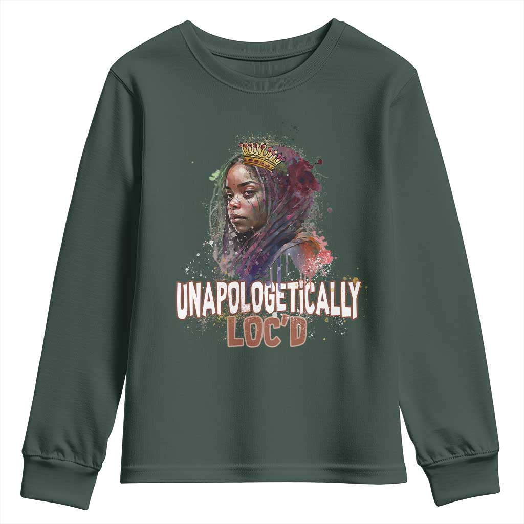 Black Locs Girl Youth Sweatshirt Unapologetically Locd Hair Melanin Queen TS02