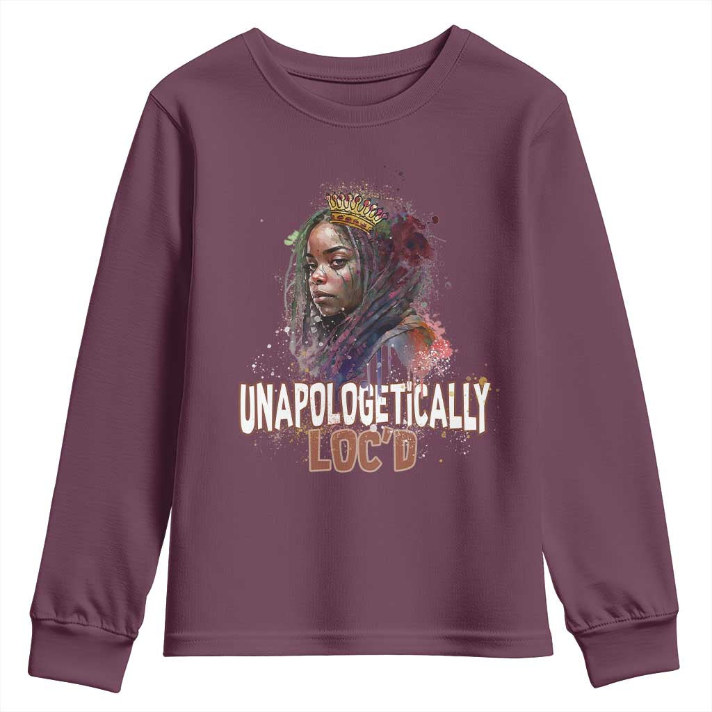 Black Locs Girl Youth Sweatshirt Unapologetically Locd Hair Melanin Queen TS02