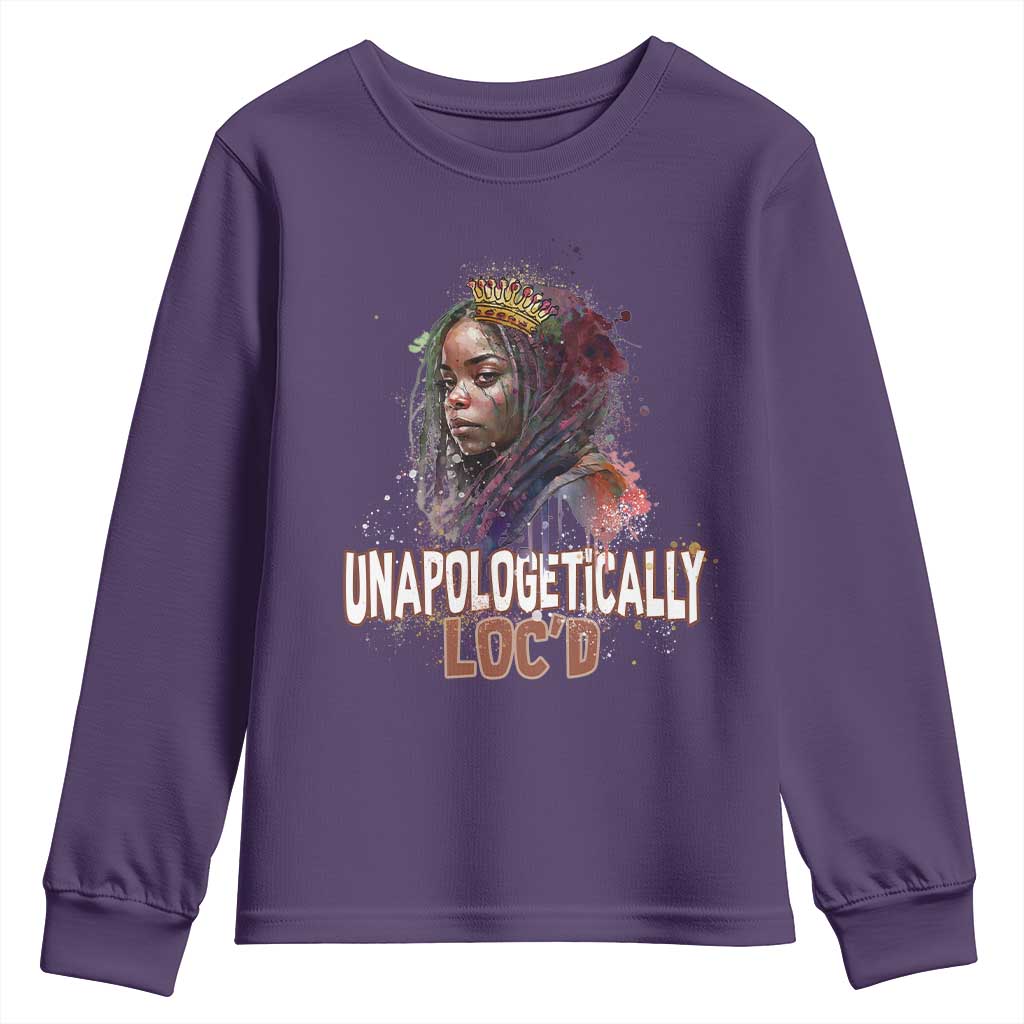 Black Locs Girl Youth Sweatshirt Unapologetically Locd Hair Melanin Queen TS02