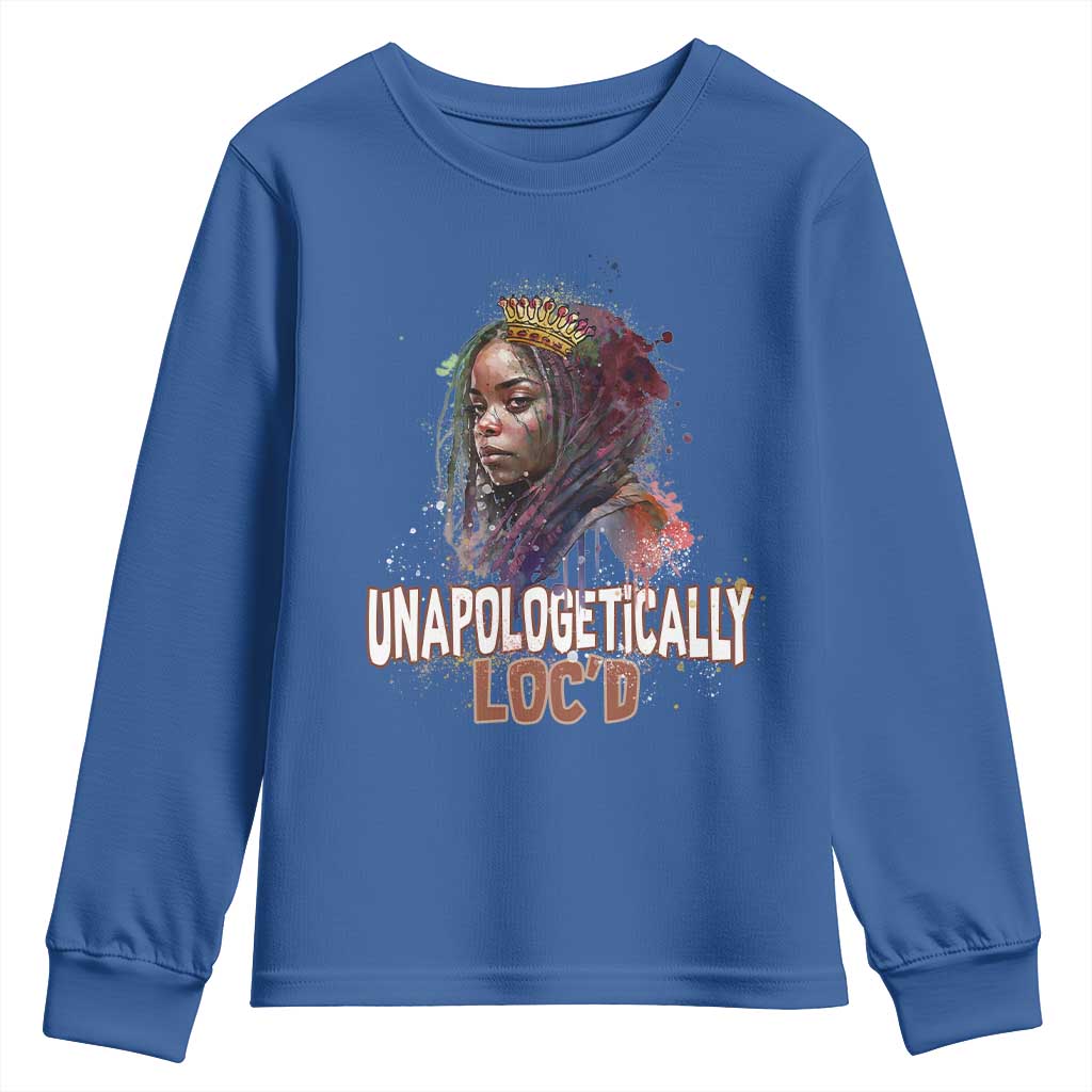 Black Locs Girl Youth Sweatshirt Unapologetically Locd Hair Melanin Queen TS02