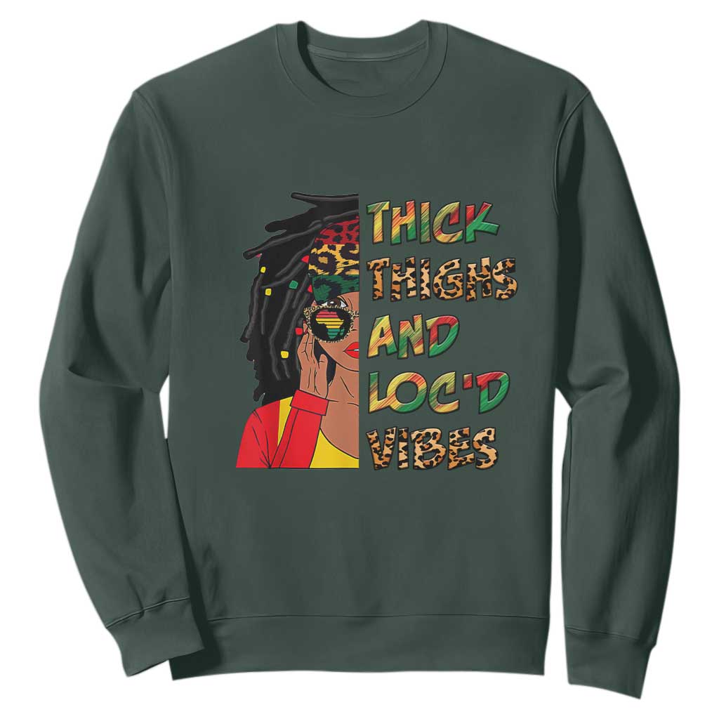 Black Locs Girl Sweatshirt Thick Thighs And Locd Vibes African Melanin Women TS02