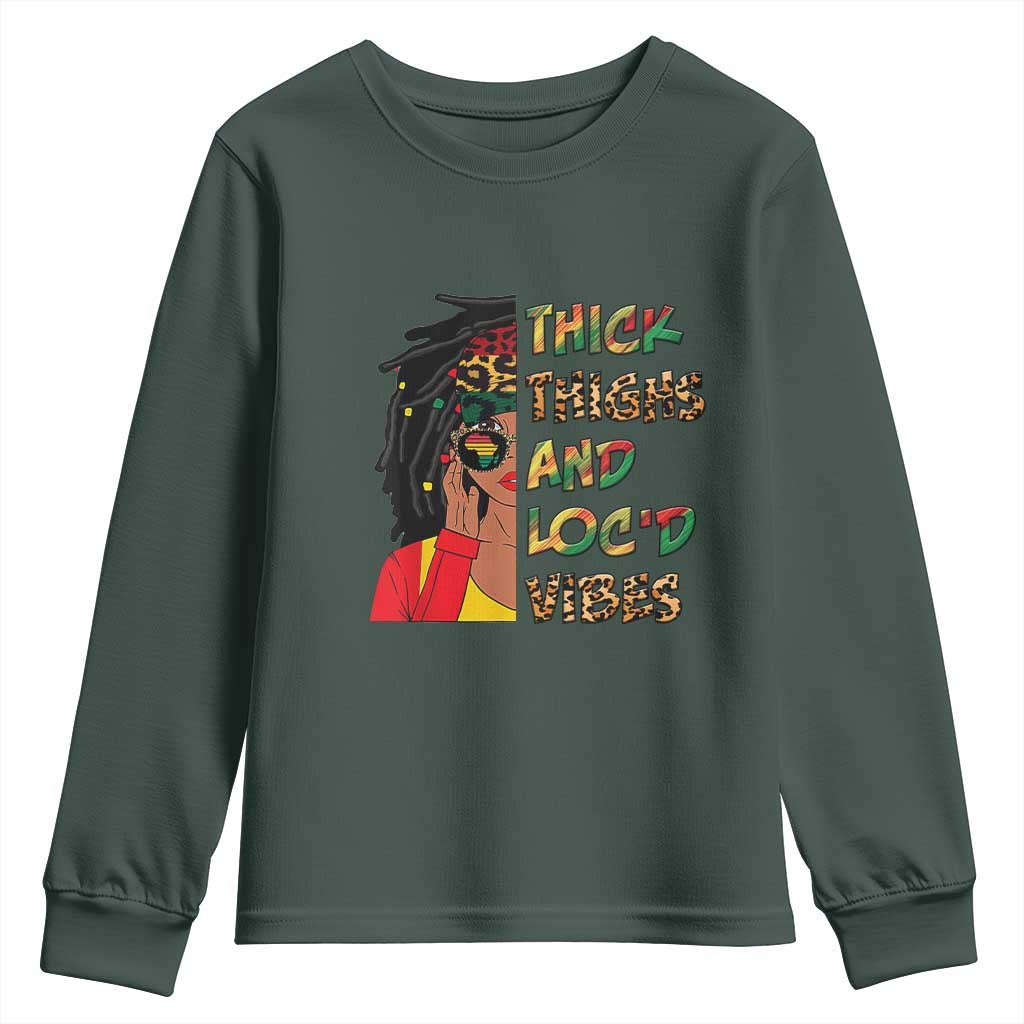 Black Locs Girl Youth Sweatshirt Thick Thighs And Locd Vibes African Melanin Women TS02