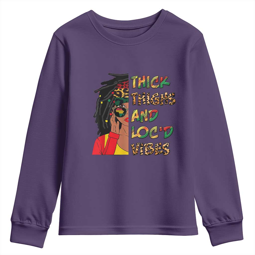Black Locs Girl Youth Sweatshirt Thick Thighs And Locd Vibes African Melanin Women TS02