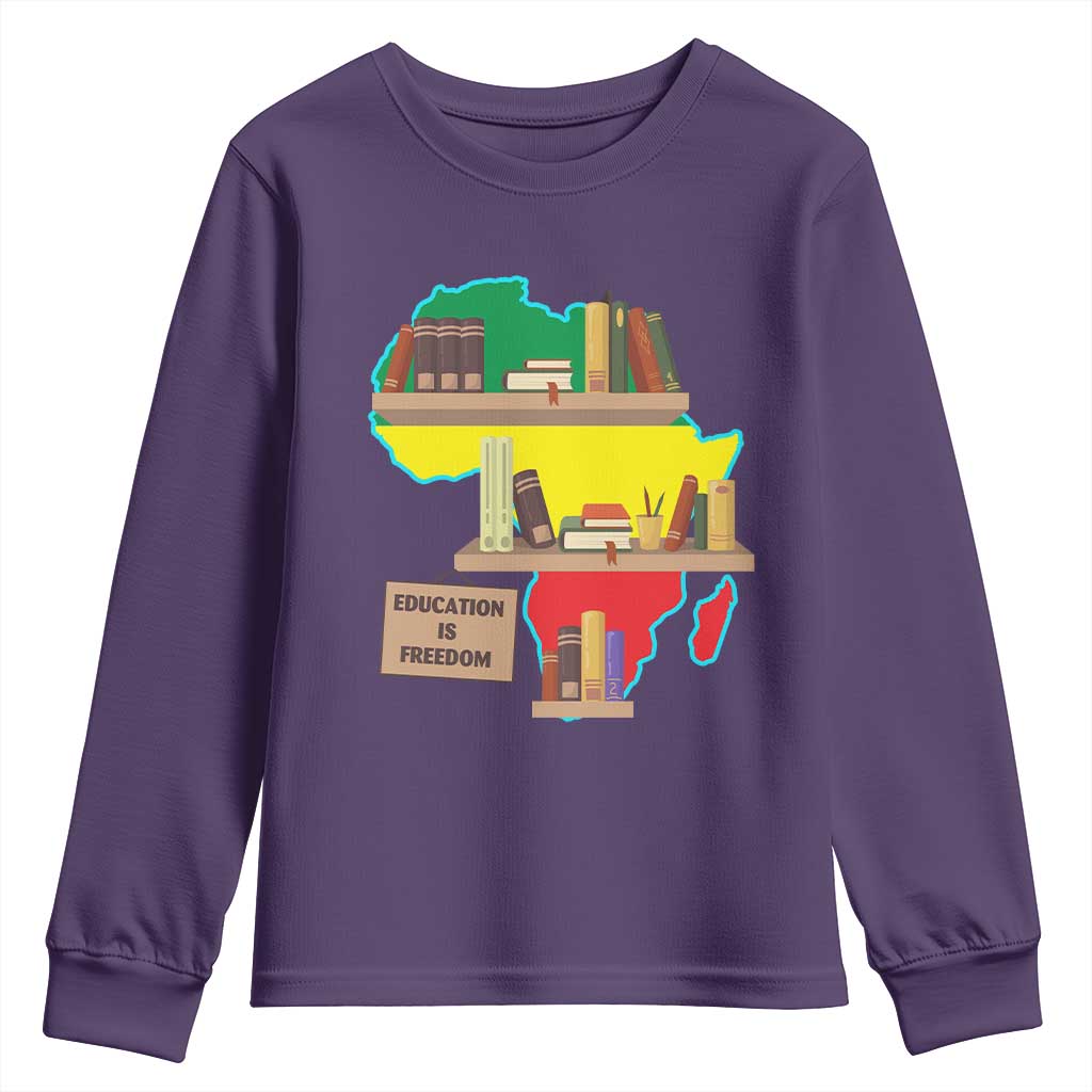Education Is Freedom Youth Sweatshirt Teach Black History Educated African American TS02