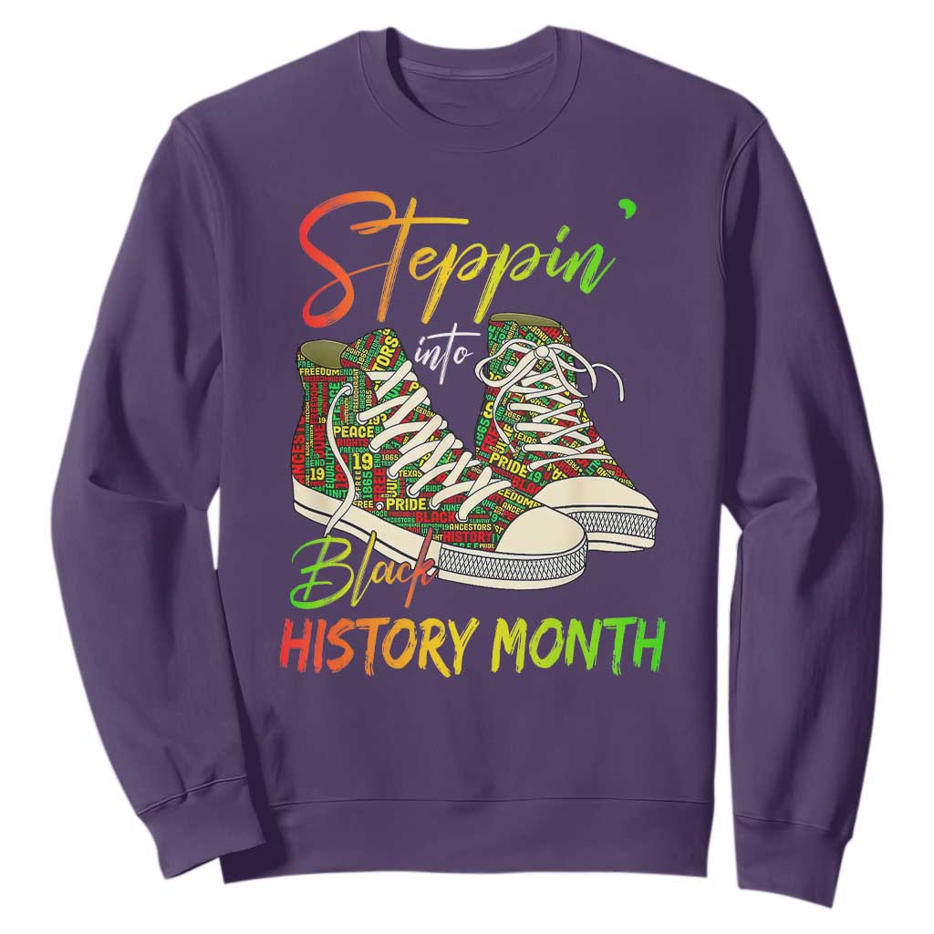 Stepping Into Black History Month Sweatshirt Black Pride Sneakers TS02