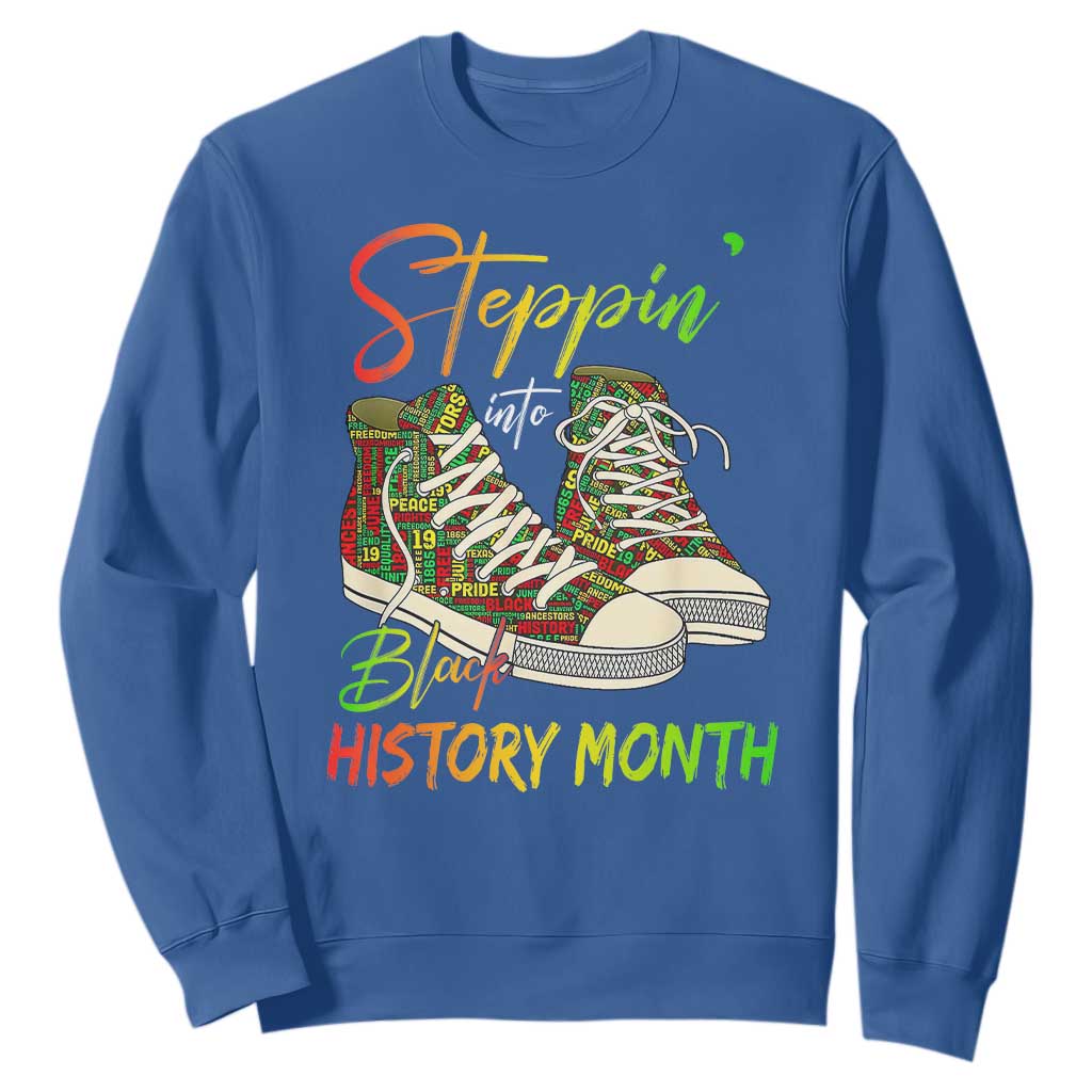 Stepping Into Black History Month Sweatshirt Black Pride Sneakers TS02