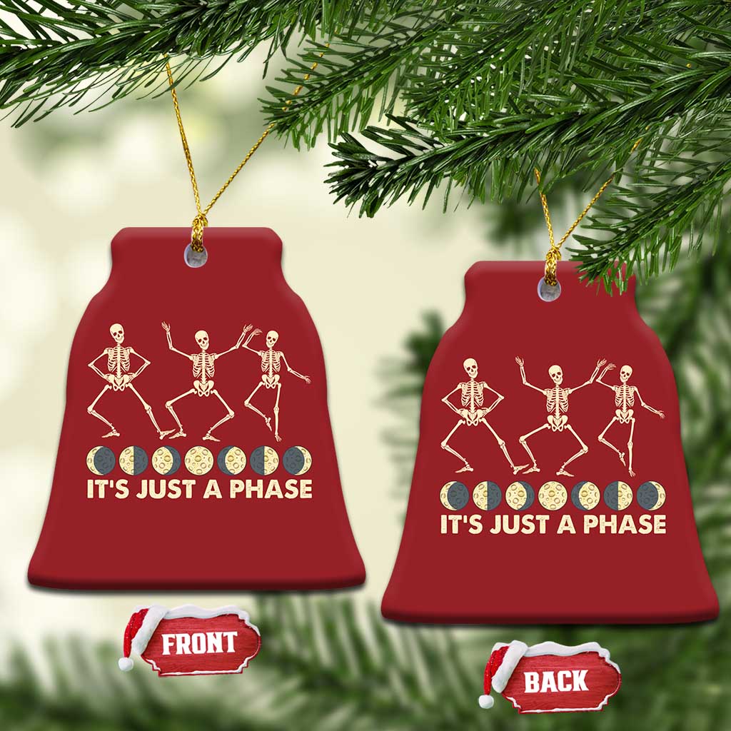 Dancing Skeleton Christmas Ornament It's Just A Phase Moon Celestial Cycle Phases Of The Moon Astronomy TS02