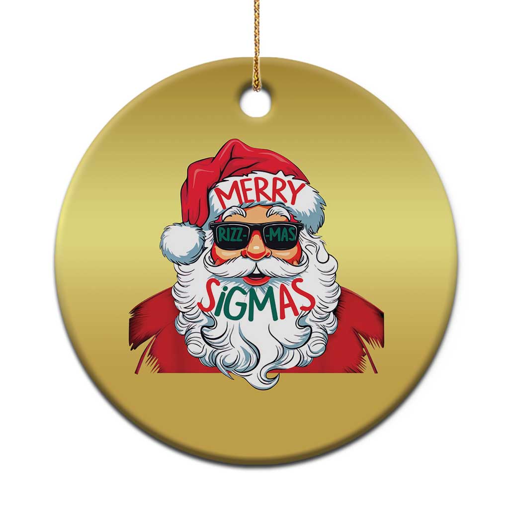 Funny Santa Rizz Xmas Christmas Ornament Merry Rizzmas Sigmas Xmas Gen Alpha Middle School TS02