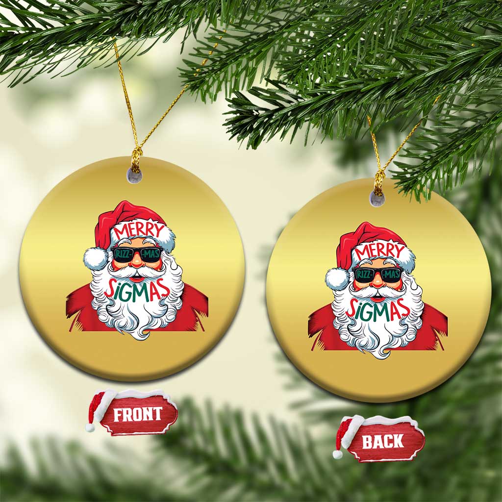 Funny Santa Rizz Xmas Christmas Ornament Merry Rizzmas Sigmas Xmas Gen Alpha Middle School TS02