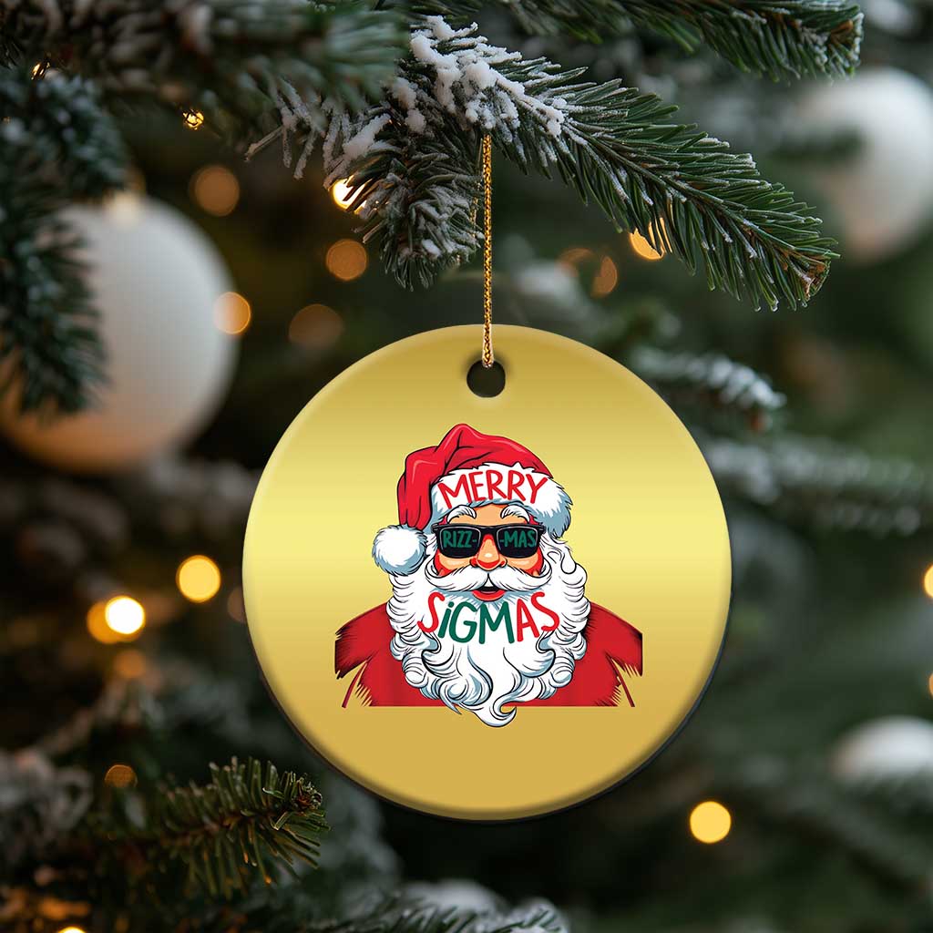 Funny Santa Rizz Xmas Christmas Ornament Merry Rizzmas Sigmas Xmas Gen Alpha Middle School TS02