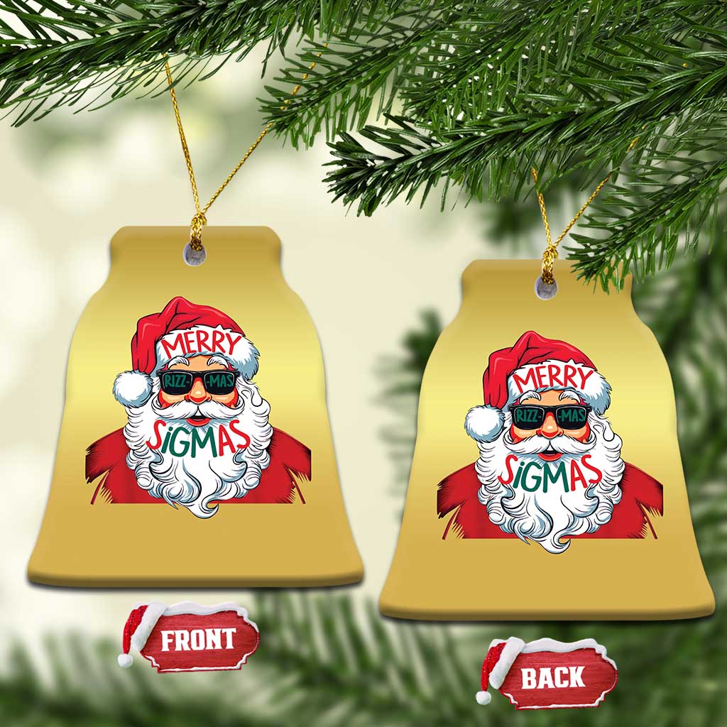 Funny Santa Rizz Xmas Christmas Ornament Merry Rizzmas Sigmas Xmas Gen Alpha Middle School TS02