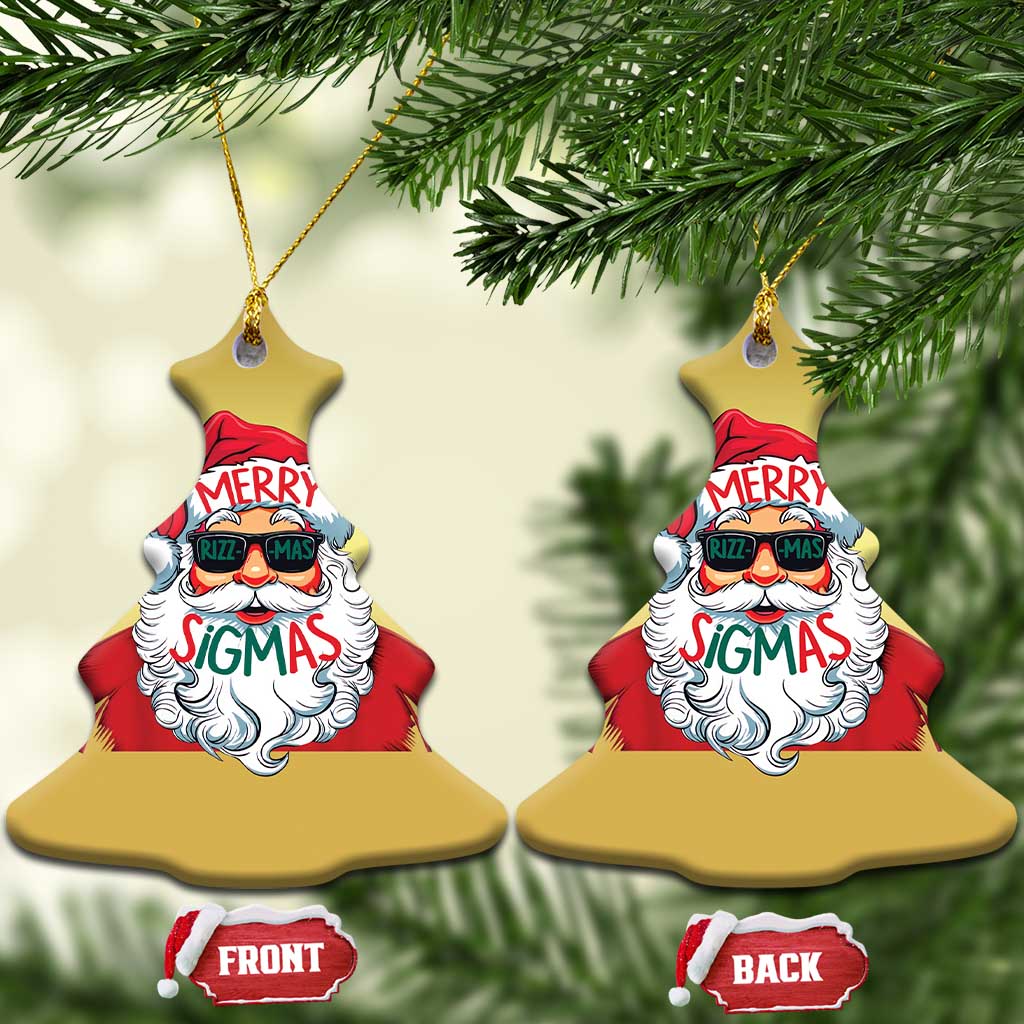 Funny Santa Rizz Xmas Christmas Ornament Merry Rizzmas Sigmas Xmas Gen Alpha Middle School TS02
