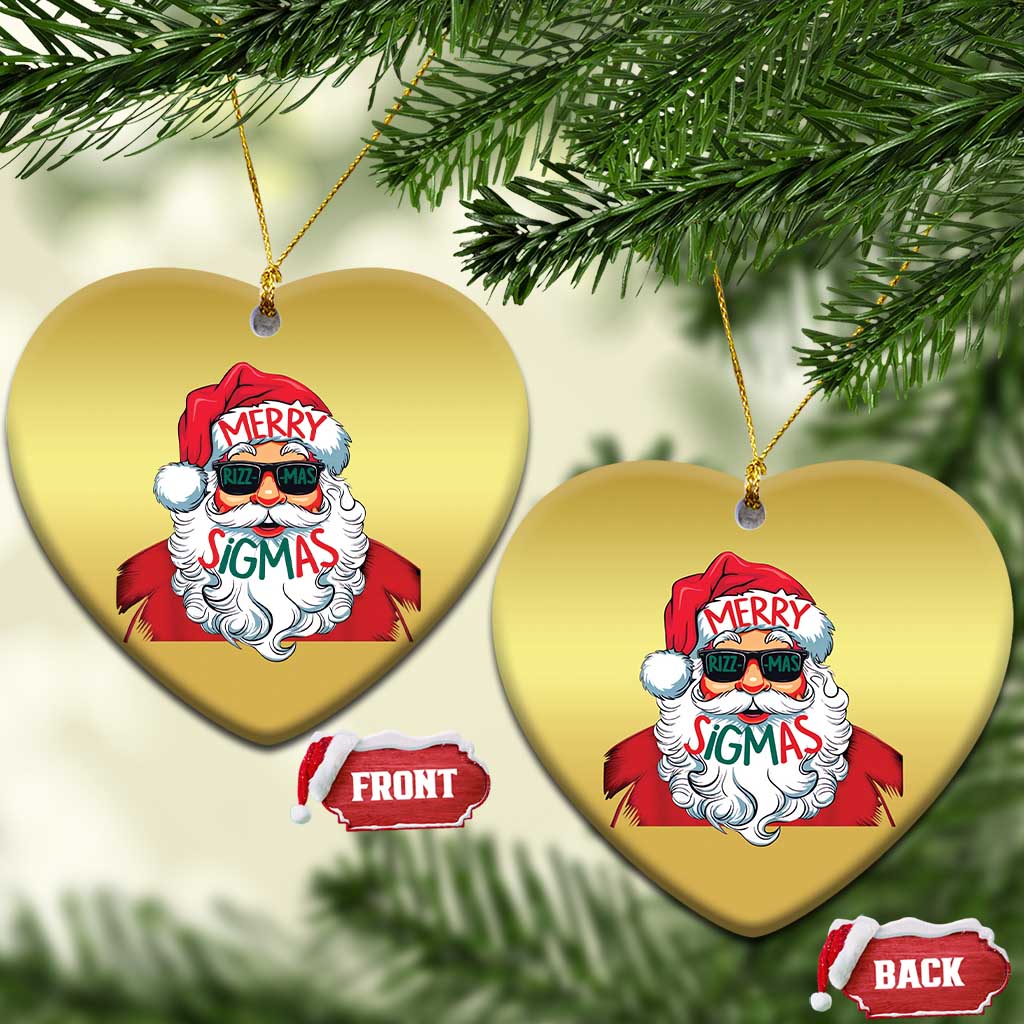 Funny Santa Rizz Xmas Christmas Ornament Merry Rizzmas Sigmas Xmas Gen Alpha Middle School TS02