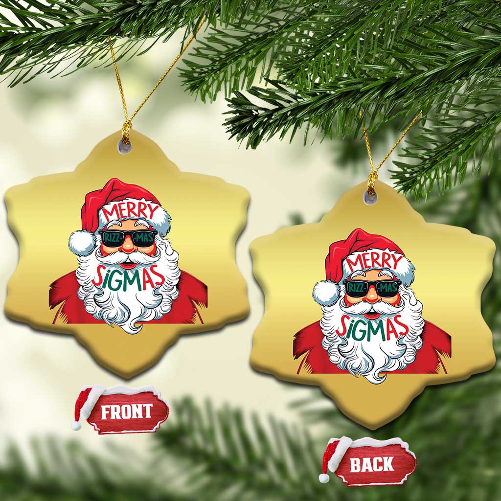 Funny Santa Rizz Xmas Christmas Ornament Merry Rizzmas Sigmas Xmas Gen Alpha Middle School TS02