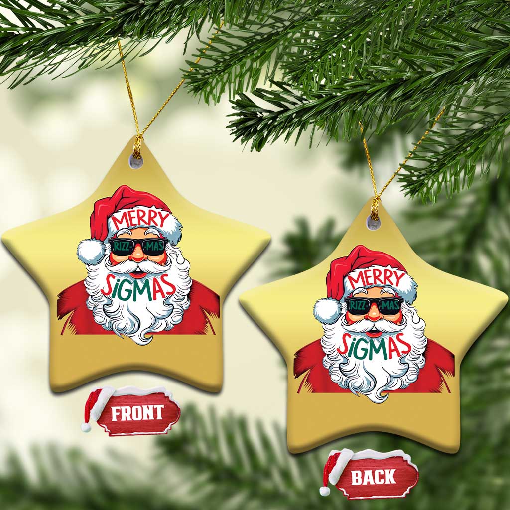 Funny Santa Rizz Xmas Christmas Ornament Merry Rizzmas Sigmas Xmas Gen Alpha Middle School TS02