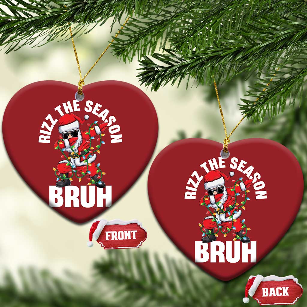 Funny Dabbing Santa Rizz Xmas Christmas Ornament Rizz The Season Bruh Xmas Lights TS02