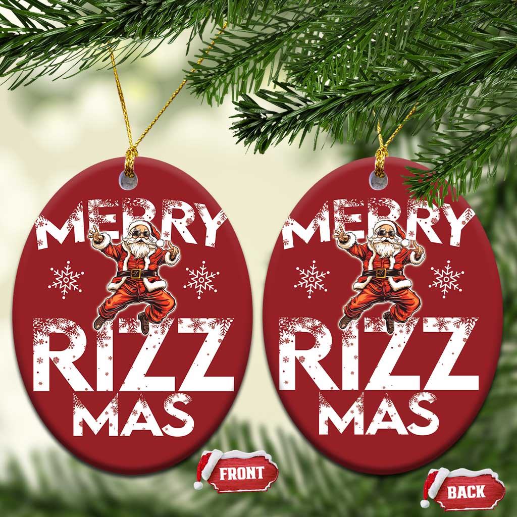 Funny Santa Rizz Xmas Christmas Ornament Merry Rizz Mas Cool TS02
