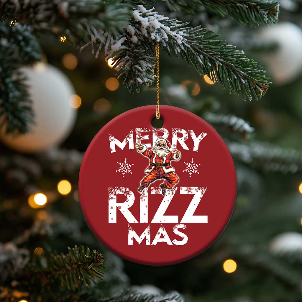 Funny Santa Rizz Xmas Christmas Ornament Merry Rizz Mas Cool TS02
