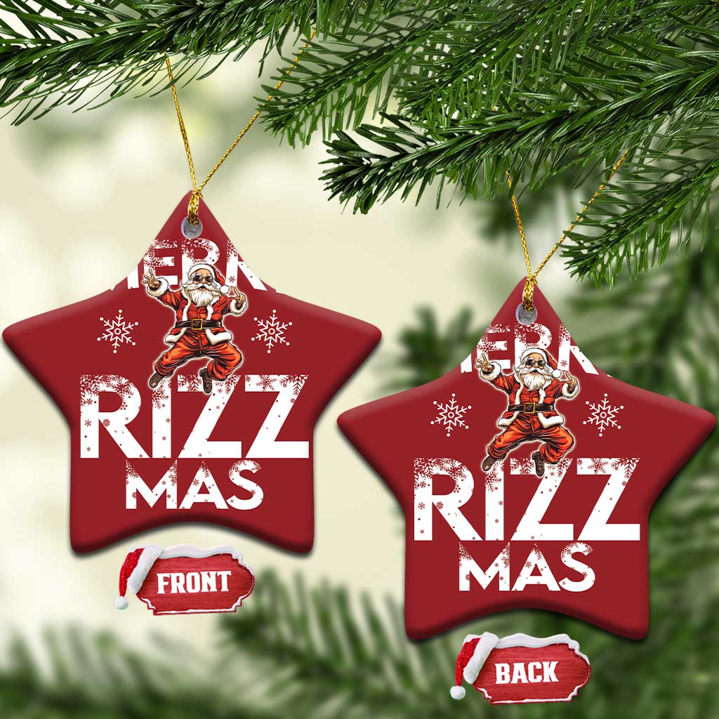 Funny Santa Rizz Xmas Christmas Ornament Merry Rizz Mas Cool TS02