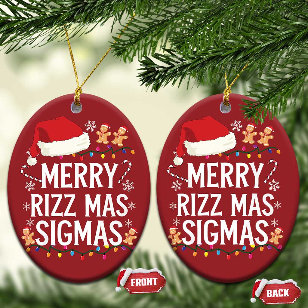 Funny Santa Rizz Xmas Christmas Ornament Merry Rizzmas Sigmas TS02